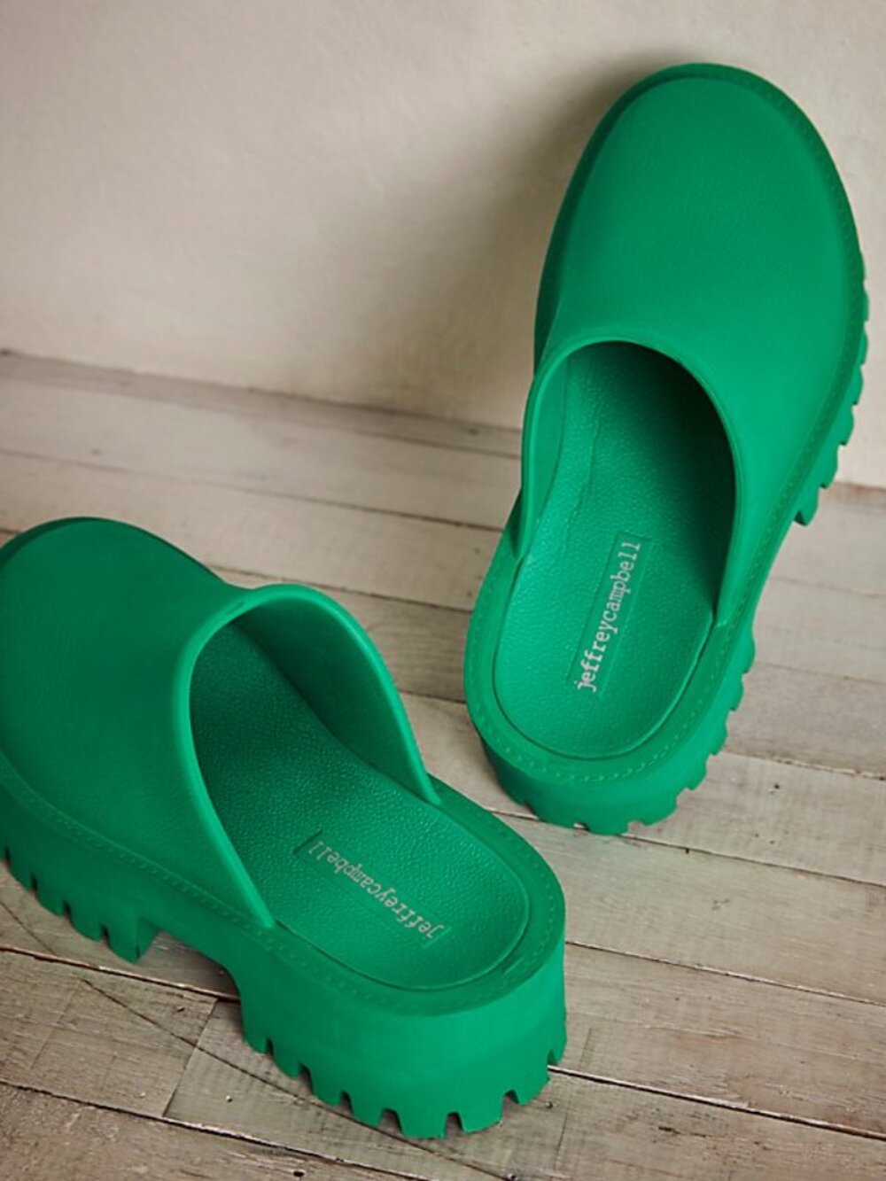 Jeffrey Campbell Bae Lugged Platform Mules in Green Size 8 - Picture 6 of 12